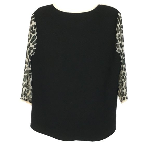 Maison Scotch Skull Feather Print Mixed Media Top - Picture 5 of 5